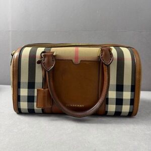 ❌sold❌Authentic Burberry Black and Brown Checkered Duffel Bag
